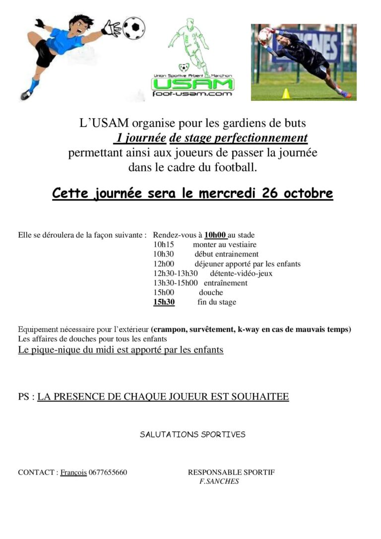 Lire la suite à propos de l’article Perfectionnement Gardien de But