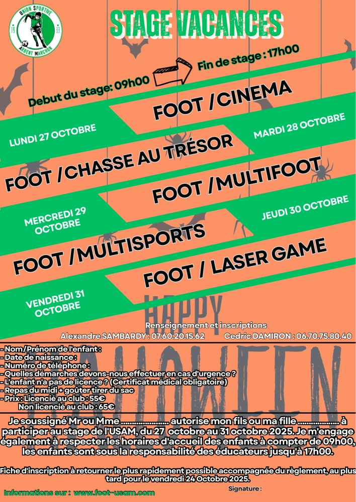 Foot Usam : stage vacances