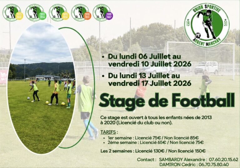 Lire la suite à propos de l’article Stage d&rsquo;été 2026